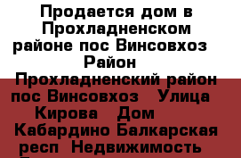 Продается дом в Прохладненском районе пос.Винсовхоз › Район ­ Прохладненский район пос.Винсовхоз › Улица ­ Кирова › Дом ­ 47 - Кабардино-Балкарская респ. Недвижимость » Дома, коттеджи, дачи продажа   . Кабардино-Балкарская респ.